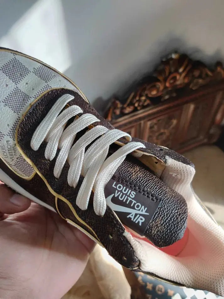 Nike Air Force 1 Low Louis Vuitton Monogram Brown Damier Azur - Sneak Kicks