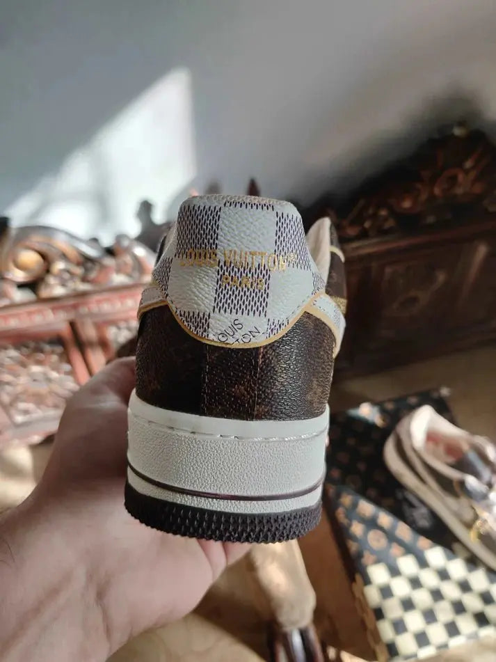 Nike Air Force 1 Low Louis Vuitton Monogram Brown Damier Azur - Sneak Kicks