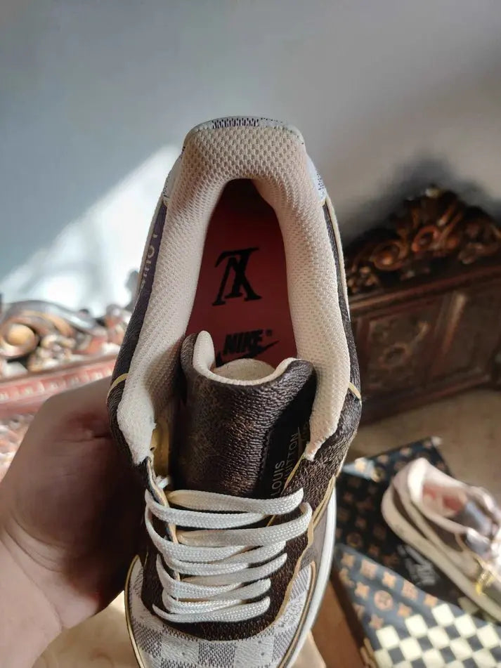 Nike Air Force 1 Low Louis Vuitton Monogram Brown Damier Azur - Sneak Kicks