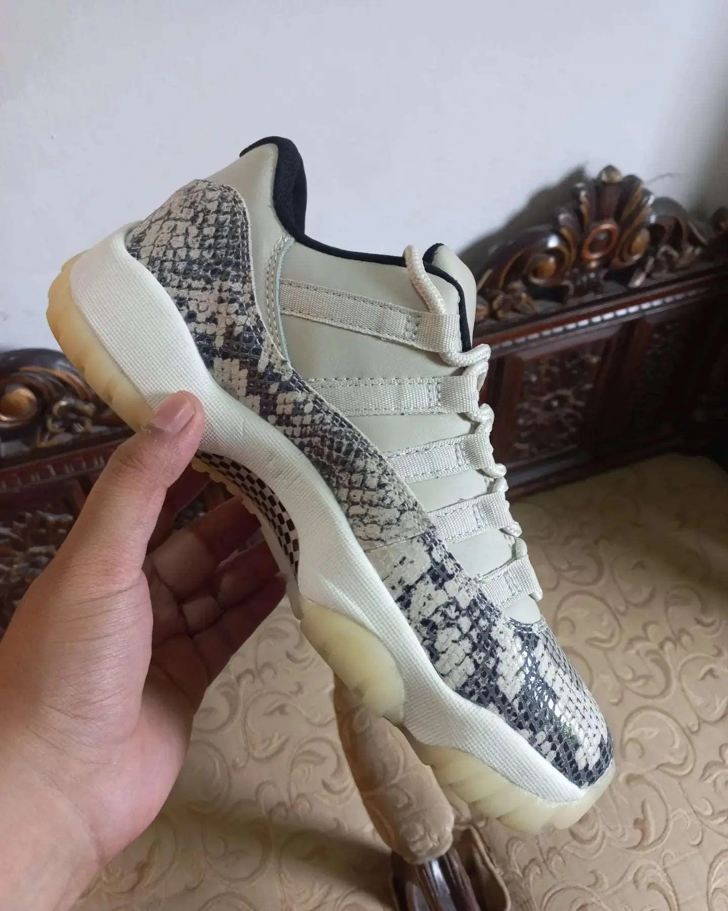 Nike Air Jordan 11 Snake Light Bone Sneak Kicks