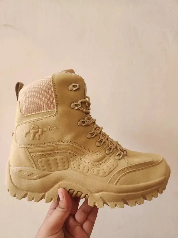 Rafale Tactical Boots Half Ankle in beige, showcasing durable design for rugged terrain and intense activity.