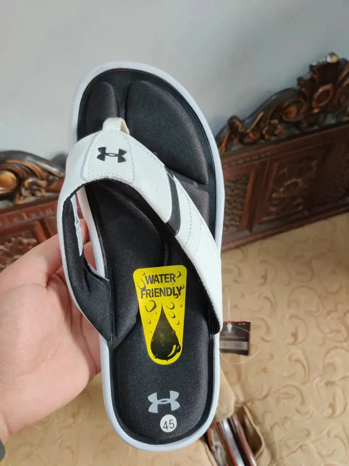 Under Armour Men's Flip Flop slides White Sneak Kicks