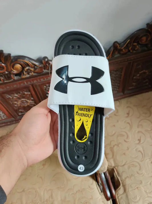 Under Armour Men's Water Friendly Slides White Sneak Kicks