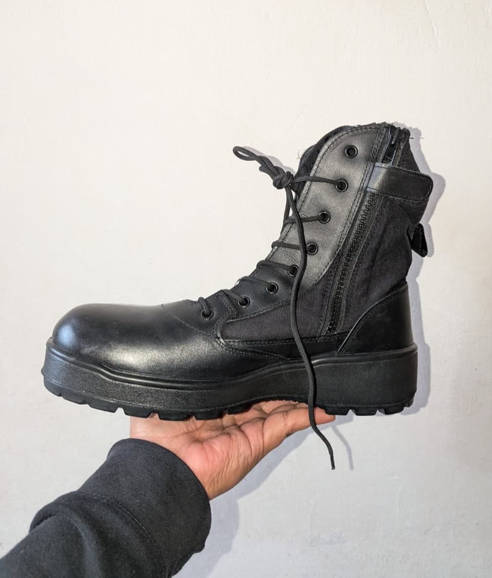 Servis Black Tactical Shoes With Zip Sneak Kicks