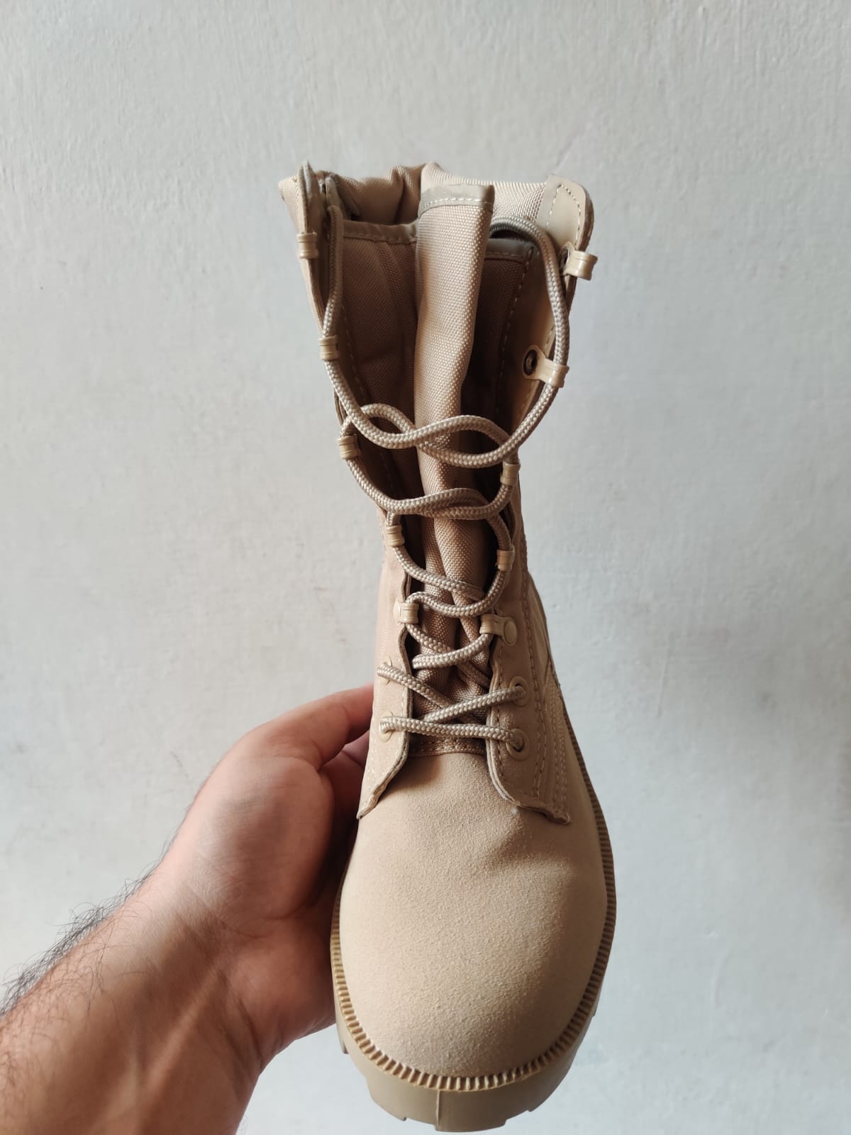Beige Tactical Shoes with Zip Sneak Kicks